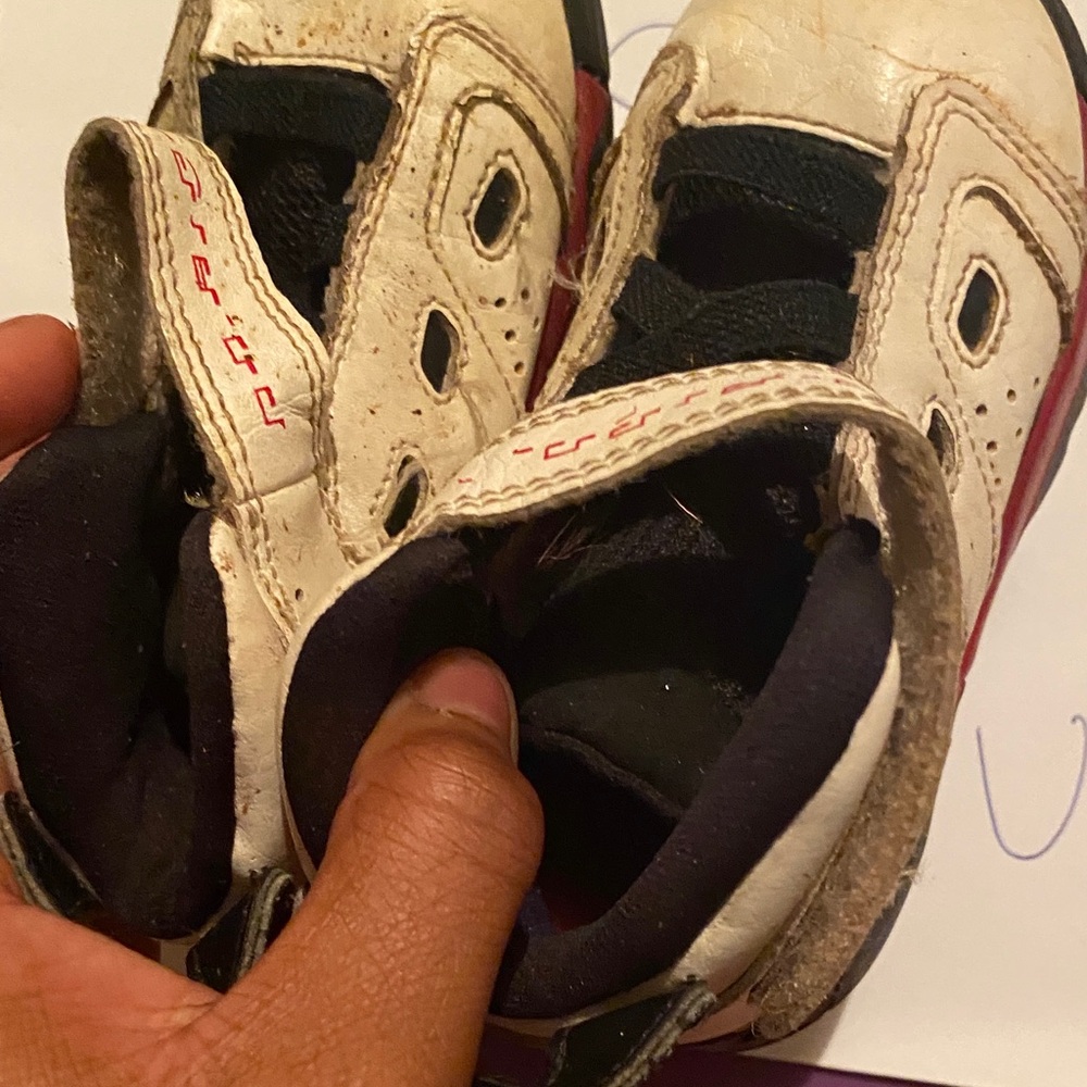 Kids White and Red Sneakers